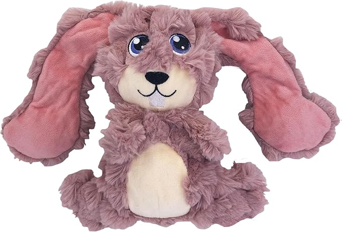 KONG Scrumplez Dog Toy - Soft Plush Squeaker Toy for Interactive Play, Stuffed with Extra-Squeaky Fun, Durable and Engaging for Dogs (Pink Bunny)