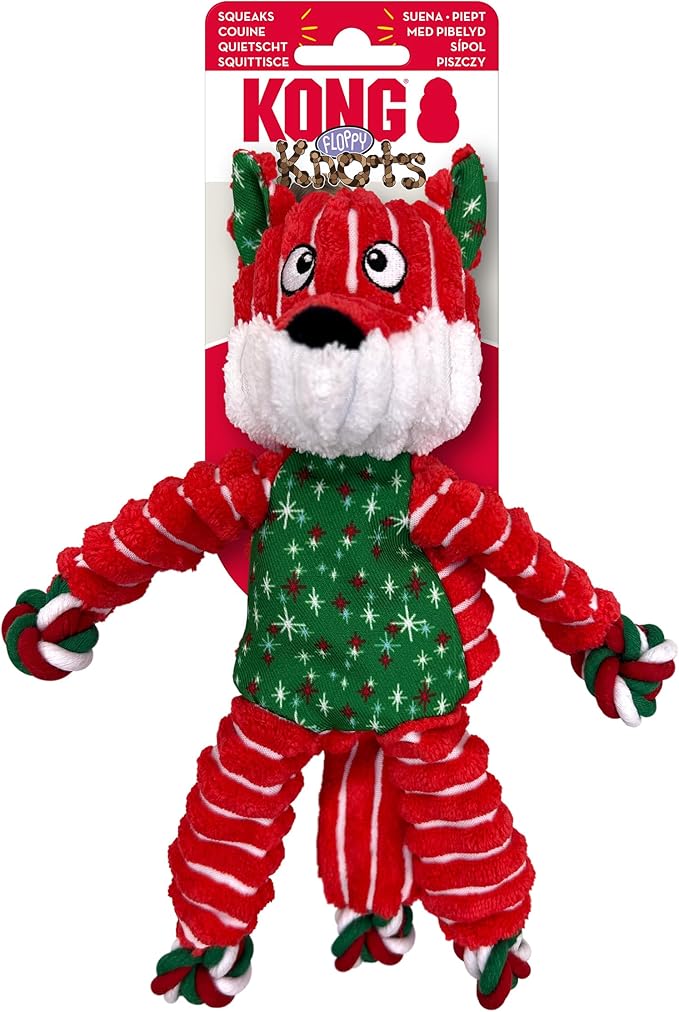 KONG Holiday Floppy Knots Fox Small Medium