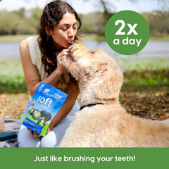 Ark Naturals Soft Brushless Toothpaste, Soft-Baked Dog Dental Chew with Toothpaste Center, Freshen Breath, Reduce Plaque & Tartar