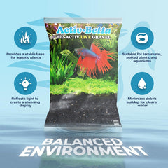 Activ Betta Black Aquarium Gravel - 1 lb - Natural Freshwater Substrate with Live Beneficial Elements - Instant Cycling, Easy Maintenance