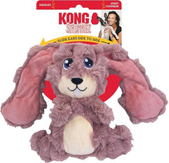 KONG Scrumplez Dog Toy - Soft Plush Squeaker Toy for Interactive Play, Stuffed with Extra-Squeaky Fun, Durable and Engaging for Dogs (Pink Bunny)