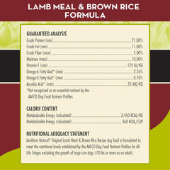 AvoDerm Natural Lamb Meal & Brown Rice Recipe Dry Dog Food, For Allergy Support, 26 lb