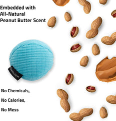 Playology Plush Squeaky Ball | Engaging All Natural Peanut Butter Scented Plush Dog Toy with Interactive Squeaker for Large to X-Large Dogs 50lbs & up | Easy to Clean | Squeak, Chew, Fetch, and Play