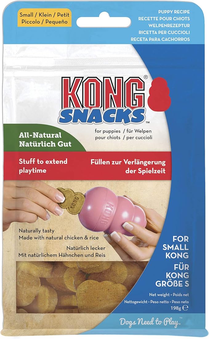 KONG - Snacks - All Natural Dog Treats Classic Rubber Toys - Puppy Recipe for Small Puppies