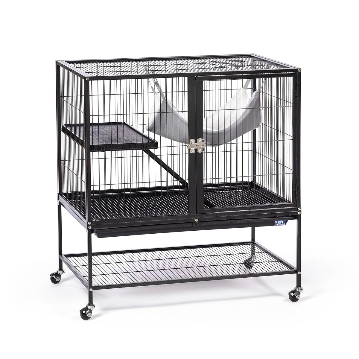 Prevue Pet Products Ferret Stack One Story Ferret Home with Portable Stand, Escape Proof Lock, Hammock, Ramps, Expandable Add-On Cage Stacking System