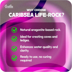 CaribSea LifeRock Shapes - 20 lbs - Natural Aragonite Rock for Aquascaping, Supports Coral Growth & Tank Stability for Marine & Reef Tanks