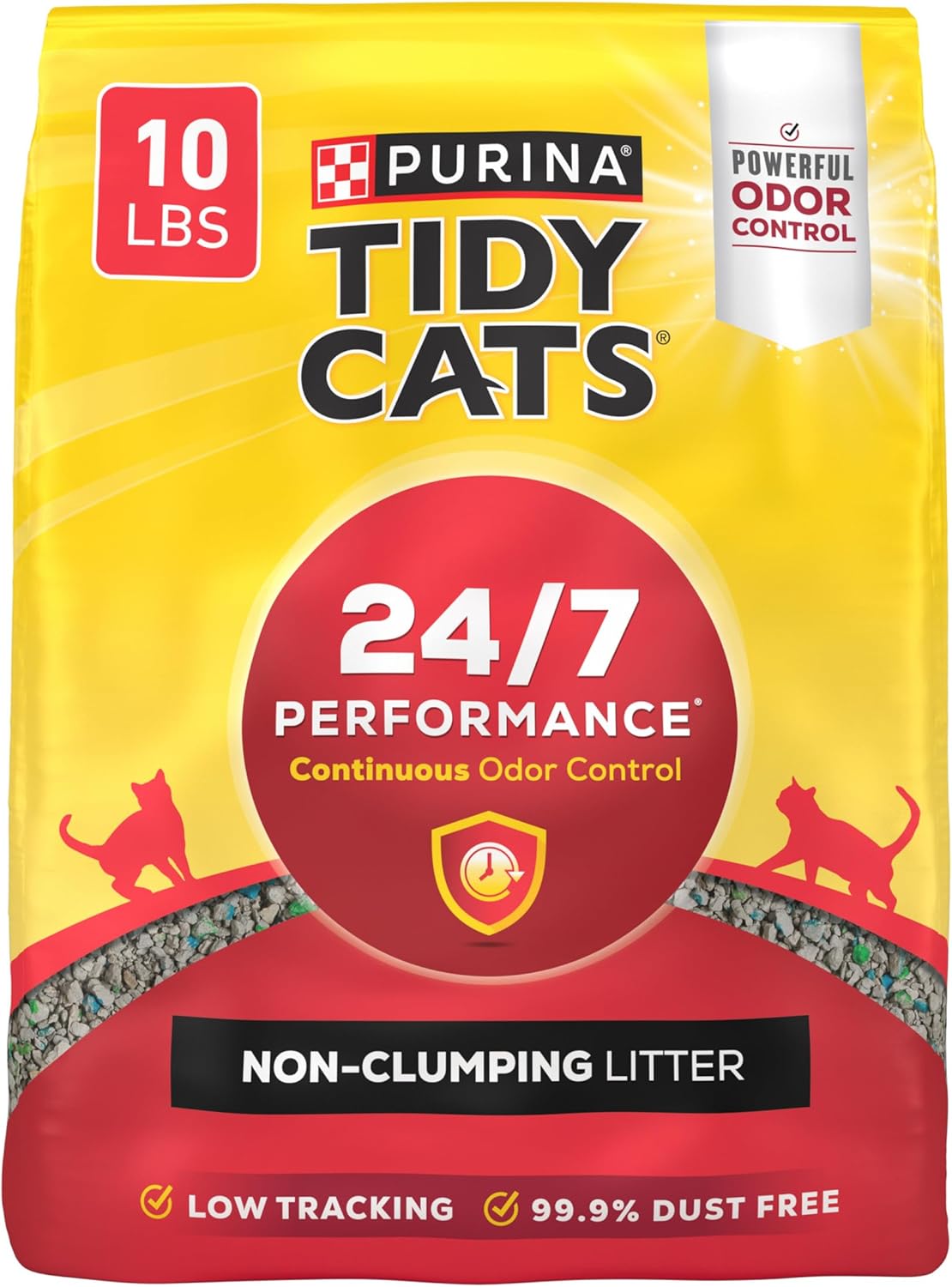 Purina Tidy Cats Non Clumping Cat Litter, 24/7 Performance Multi Cat Litter - 1 ea / 10 lb. Bags