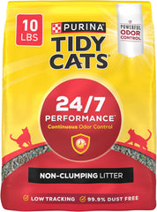 Purina Tidy Cats Non Clumping Cat Litter, 24/7 Performance Multi Cat Litter - 1 ea / 10 lb. Bags