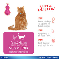 Adams Plus Flea & Tick Spot On for Cats & Kittens 1ea/Over 5 lb