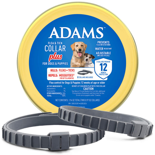 Adams Flea & Tick Collar Plus for Dogs & Puppies 1ea/2 pk