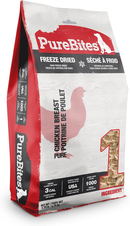 PureBites Chicken Freeze Dried Dog Treats, 1 Ingredient, Made in USA, 28oz