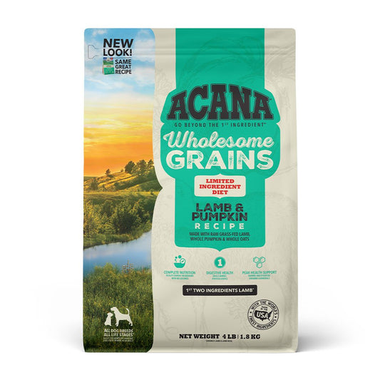 ACANA Wholesome Grains Dry Dog Food, Lamb & Pumpkin Recipe, 22.5lb