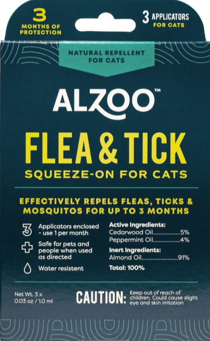 Alzoo Natural Flea & Tick Squeeze On Cat 3 / 1 ml