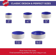 SPOT Standard Crock Dish for Small Animals - Food/Water Bowl for Small Pets, Round Ceramic Bowl with High Walls, Ideal for Birds, Small Cats, Dishwasher Safe - 4 inch, 1 Cup (8oz)