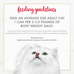 Purina Fancy Feast Tender Beef and Chicken Feast Classic Grain Free Wet Cat Food Pate - (Pack of 24) 3 oz. Cans