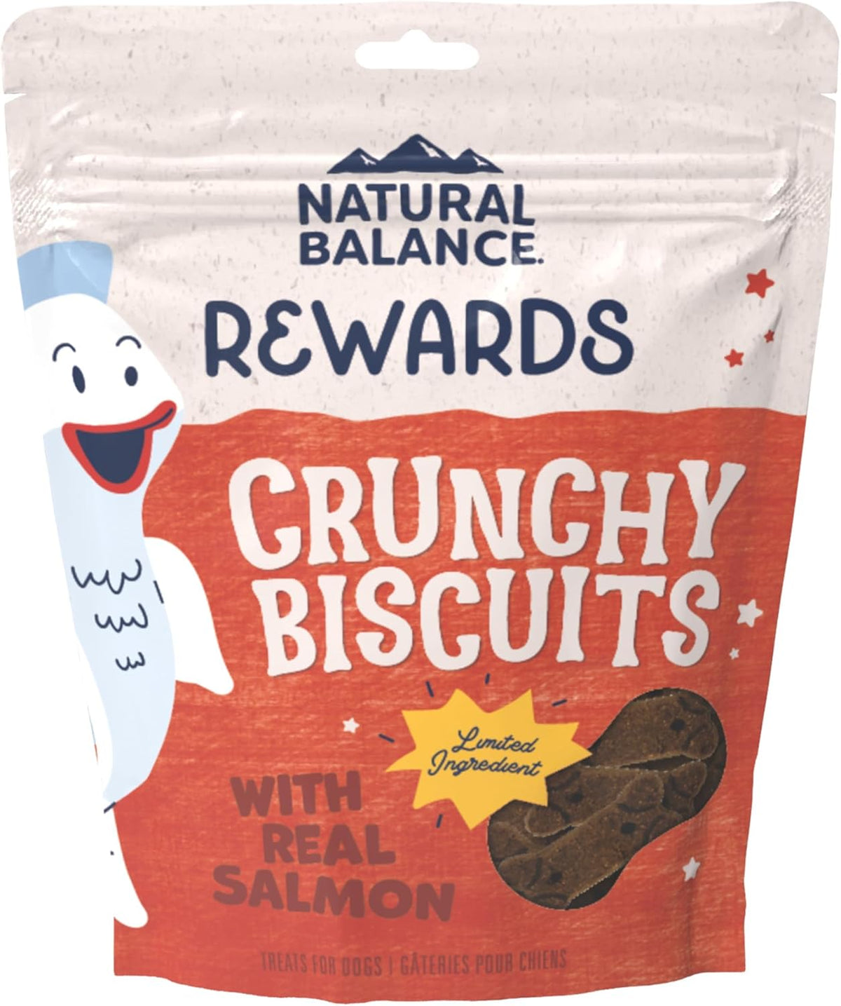 Natural Balance Limited Ingredient Rewards Crunchy Biscuits, Grain-Free Dog Treats for Adult Dogs of All Breeds, Salmon Recipe, 14 Ounce (Pack of 1)
