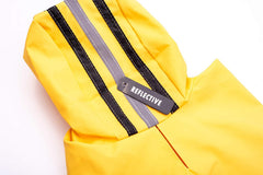 SPOT Rainy Days Slicker - Yellow Dog Rain Jacket With Hood, Reflective Strip for Safety, Leash Hole & Adjustable Velcro Belly Strap, 100% Polyester Water Resistant Pet Raincoat - XX-Large, 25in Long