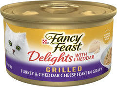 Purina Fancy Feast Delights With Cheddar Grilled Turkey and Cheddar Cheese Feast in Wet Cat Food Gravy Cat Food - (Pack of 24) 3 oz. Cans