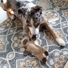 SPOT Dura-Fused Leather Barnyard Animals - Stuffed Dog Toy with Squeaker, Real Leather & Jute Fabric, For Light to Moderate Chewers, Great for Adult Dogs and Puppies - 11in, Assorted Styles