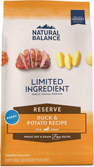 Natural Balance Limited Ingredient Puppy Grain-Free Dry Dog Food, Reserve Duck & Potato Recipe, 12 Pound (Pack of 1)