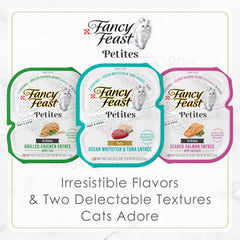 Purina Fancy Feast Gourmet Gravy Wet Cat Food, Petites Seared Salmon With Spinach Entree - (Pack of 12) 2.8 oz. Tubs