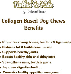 Fieldcrest Farms Nothin' to Hide Twist Stix Dog Chews - Natural Rawhide Alternative Treats for Dogs, Collagen Based Snack for Moderate Chewers Up to 15lbs, Allergen-Free Peanut Butter Flavor, 10 Pcs