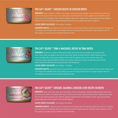 Tiki Cat Silver Variety Pack, Immune System Support Formulated for Older Cats Aged 11+, Senior Wet Cat Food