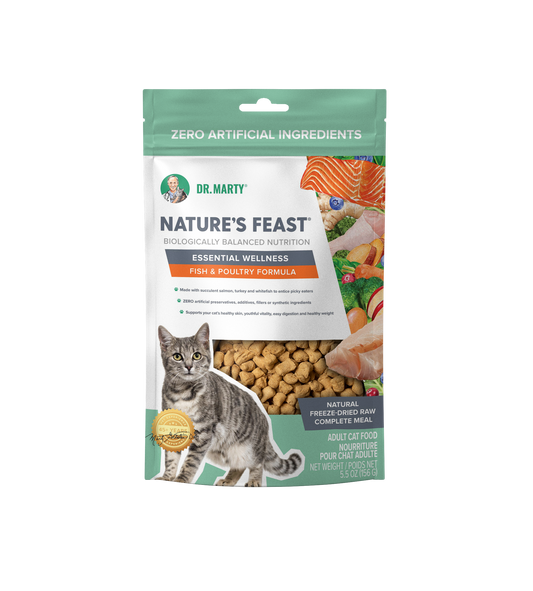 Dr. Marty's Nature's Feast Essentl Wellness Freeze Dried Poultry Cat 5.5 oz