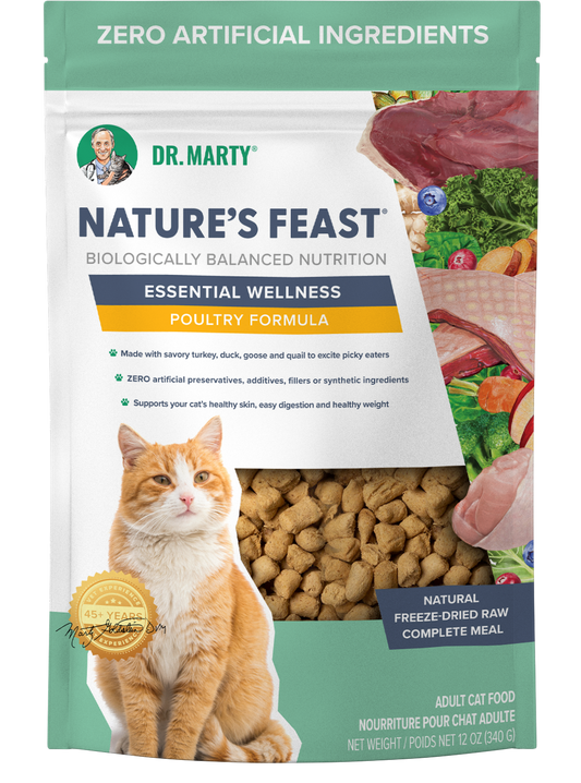 add to favorites  Dr. Marty's Nature's Feast Essential Wellness Freeze Dried Poultry Cat 12 oz