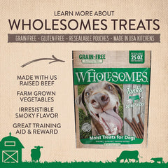 Wholesomes Tank's Beef Grain Free Jerky Sticks Moist Dog Treats 1ea/25 oz