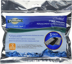 PetSafe Drinkwell Premium Replacement Carbon Filters, Dog and Cat Water Fountain Filters, 3 Pack