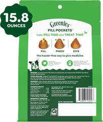 GREENIES Pill Pockets Chicken Flavor Dog Treats – Capsule Size, 15.8 oz, 60 Count -