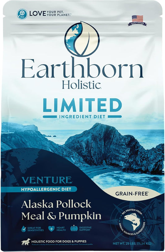 Earthborn Holistic Venture Grain Free Alaska Pollock Meal and Pumpkin Dry Dog Food