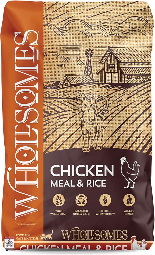 Wholesomes Dry Cat Food Chicken Meal & Rice, 1ea/15 lb