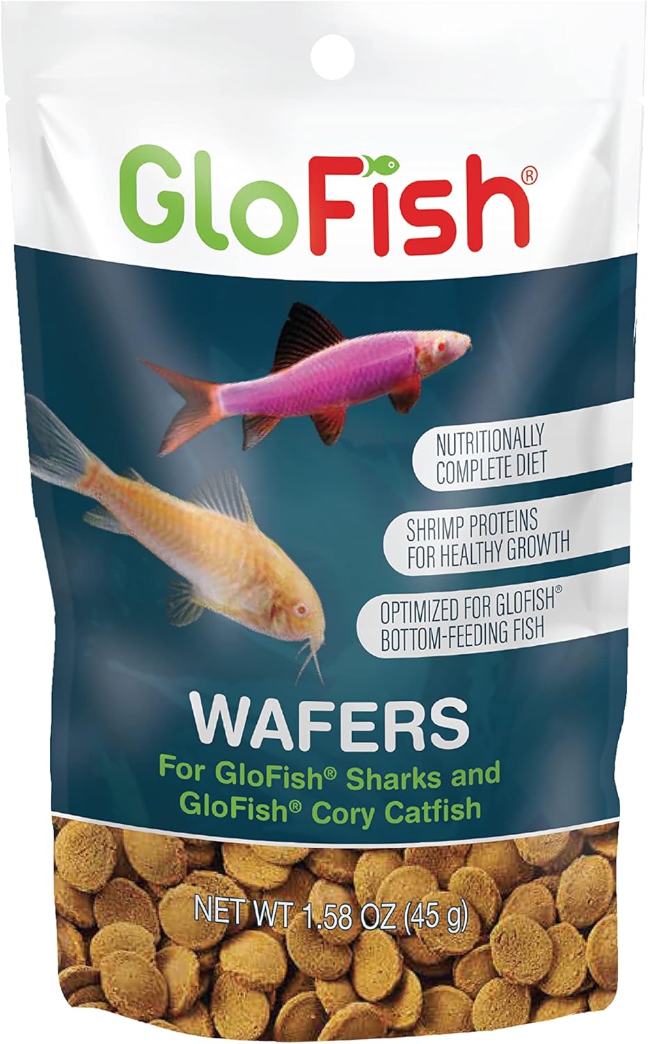 Tetra GloFish Wafers for GloFish Sharks and GloFish Cory Catfish, 1.58 Oz., Bottom-Feeding Fish Food