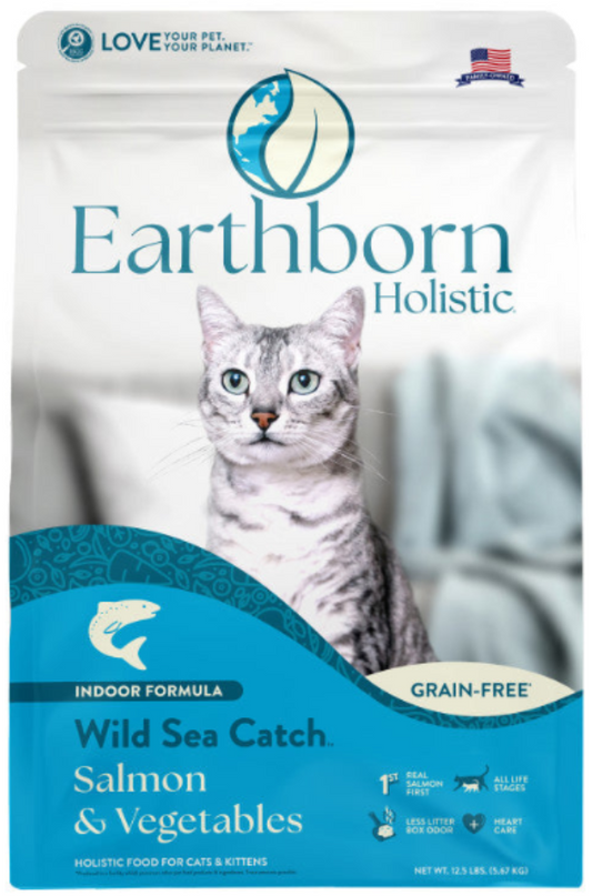 Earthborn Holistic Wild Sea Catch - Grain Free Dry Cat Food Salmon and Vegetables