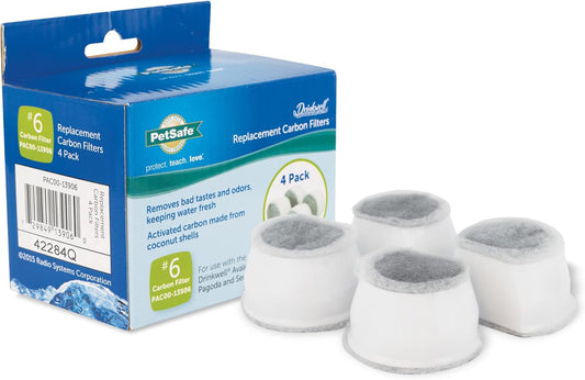 PetSafe Drinkwell Replacement Carbon Filters, Dog and Cat Ceramic Water Fountain Filters, 4-Pack