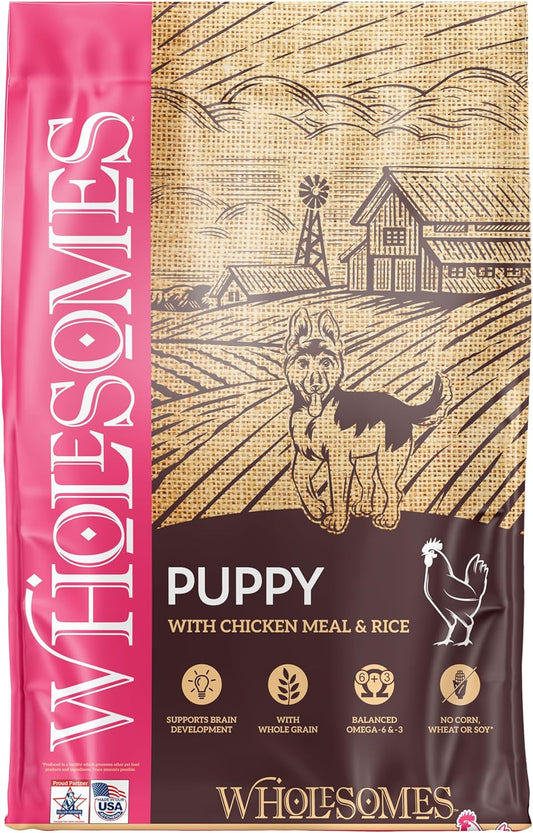 Wholesomes Puppy Dry Dog Food Chicken Meal & Rice, 1ea/16.5 lb