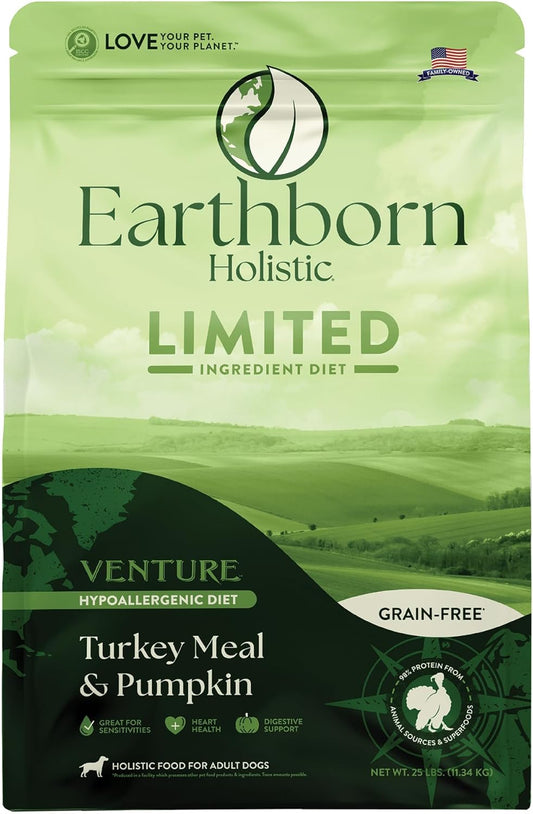 Earthborn Holistic Venture Turkey Meal & Pumpkin Limited Ingredient Diet Grain-Free Dry Food for Adult Dogs