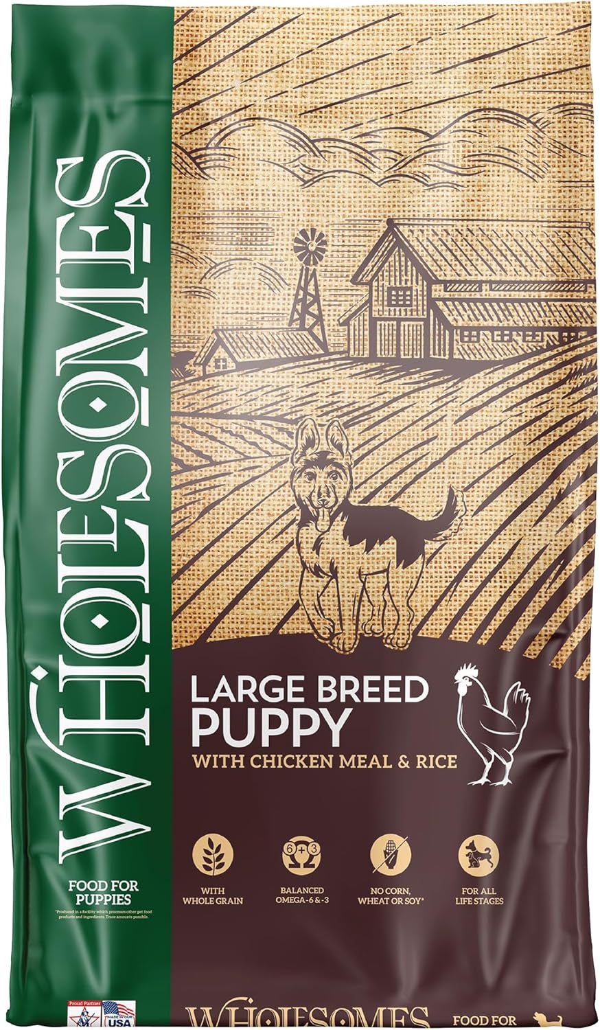 Wholesomes Large Breed Puppy Dry Dog Food Chicken, 1ea/35 lb