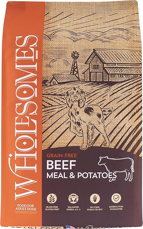 Wholesomes Grain Free Dry Dog Food Beef Meal & Potatoes, 1ea/35 lb