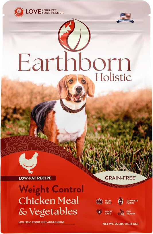 Earthborn Holistic Weight Control Chicken Meal & Vegetables Grain-Free Dry Dog Food 25 lb