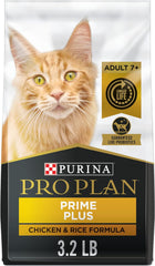 Purina Pro Plan Senior Cat Food With Probiotics for Cats, Chicken and Rice Formula - 3.2 lb. Bag