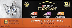 Purina Pro Plan Gravy, High Protein Wet Cat Food Variety Pack, Complete Essentials Chicken and Turkey Favorites - (2 Packs of 12) 3 oz. Cans