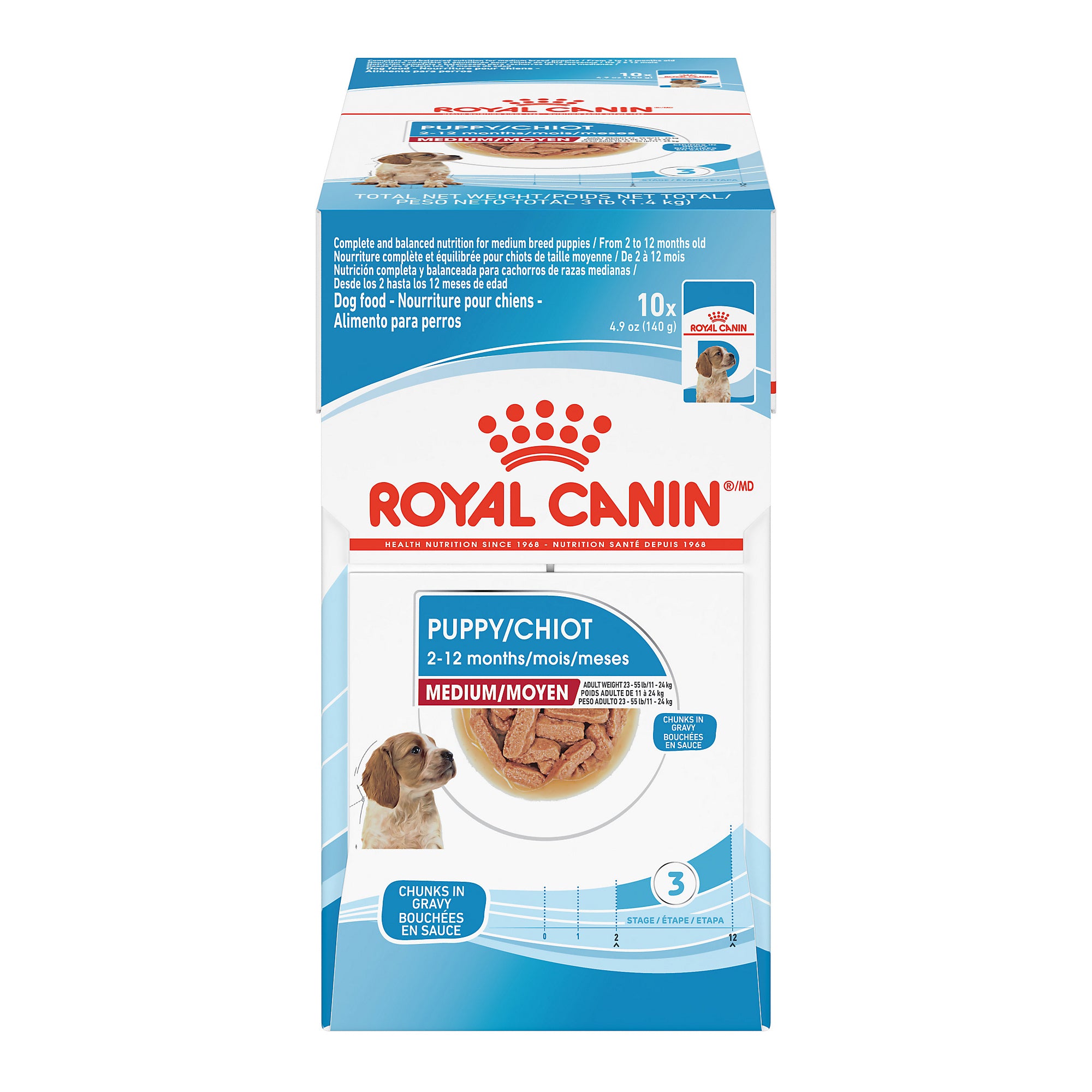 Royal Canin® Size Health Nutrition™ Medium Puppy Chunks in Gravy Pouch Dog Food, 4.9 oz, 10-pack