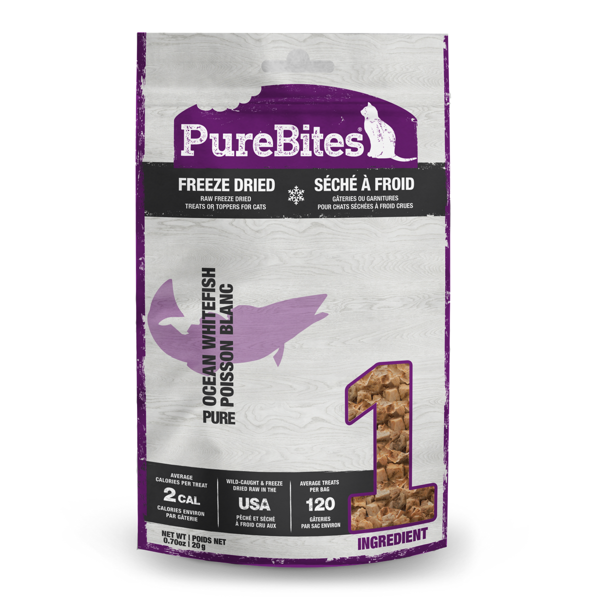 Freeze Dried Cat Treats, Whitefish, 20g | 0.7oz, Value Size PDQ