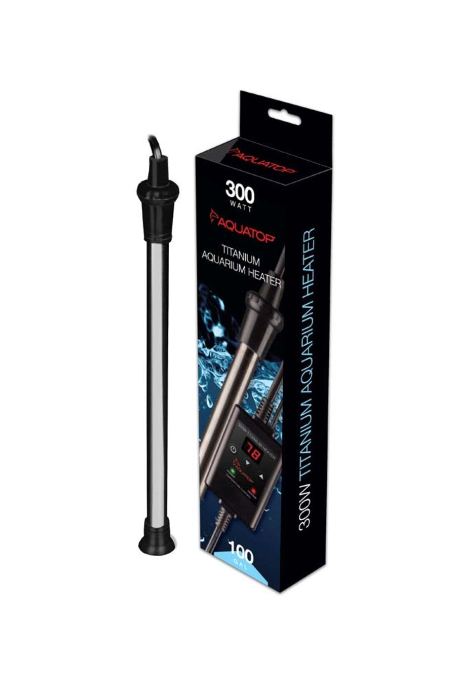 Aquatop Titanium Heater with Digital Controller – Fully Submersible - Up to 100 Gal – Adjustable 68-92°F – Durable Heater for Fresh & Saltwater