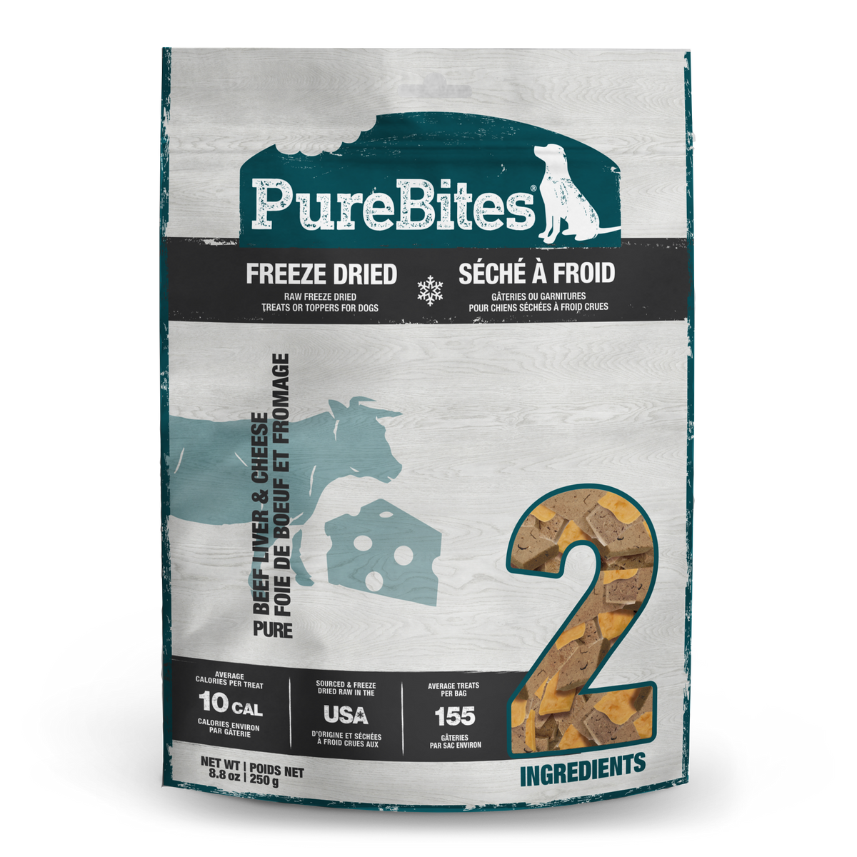 Freeze Dried Beef & Cheese Dog Treats, 250g | 8.8oz, Value size
