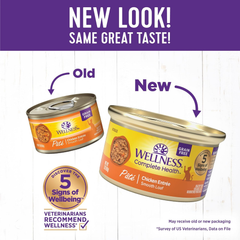 Wellness Complete Health Pate Adult Wet Cat Food, Natural, Protein-Rich, Grain Free(Chicken)
