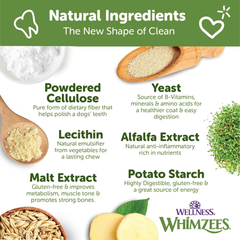 Whimzees Wellness Brushzees Dog Dental Treats, Natural Chews, Small Size Stick